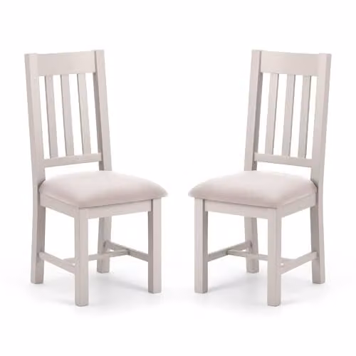 Julian Bowen Richmond Dining Chairs Set of 2 in Grey Fabric and Rubberwood – 1