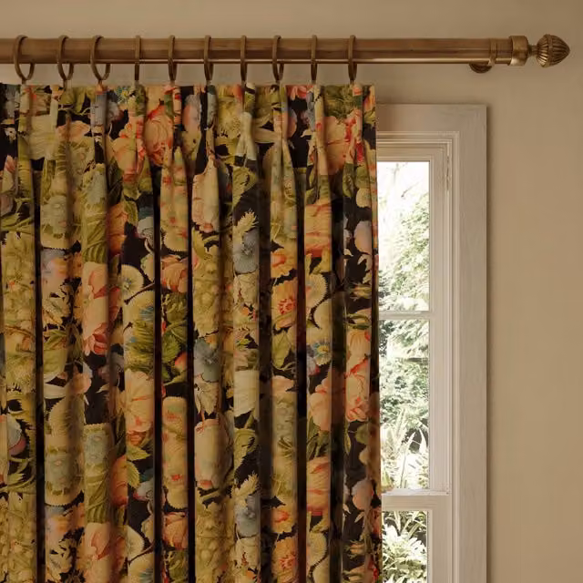 AMATORIA Opaque Velvet Fabric Panel Curtain in Black