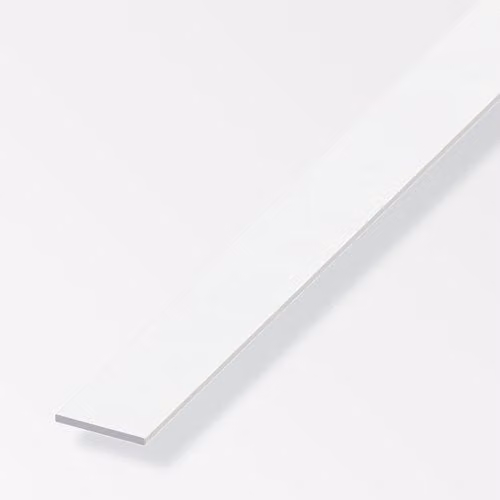 Alfer White PVC Flat Bar, W: 30 mm, H: 3 mm, L: 1 m