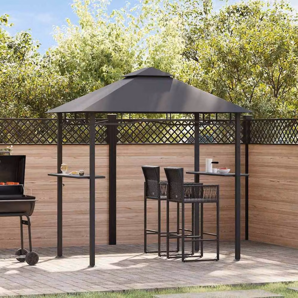 Berkfield Home Fabric BBQ Gazebo in Anthracite and Black, W/D/H: 240 x 150 x 255 cm – 2