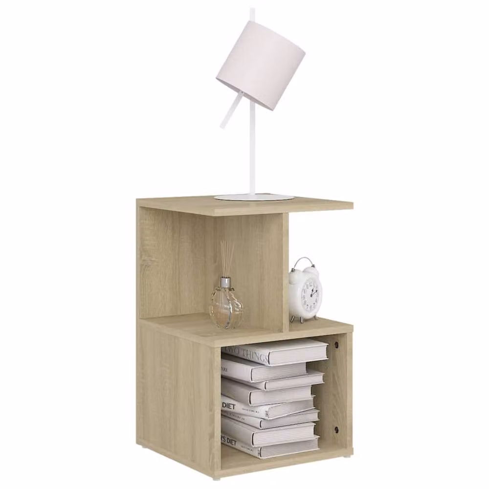 Berkfield Home Sonoma Oak Bedside Cabinet in Tan, W/D/H: 35 x 35 x 55 cm – 2