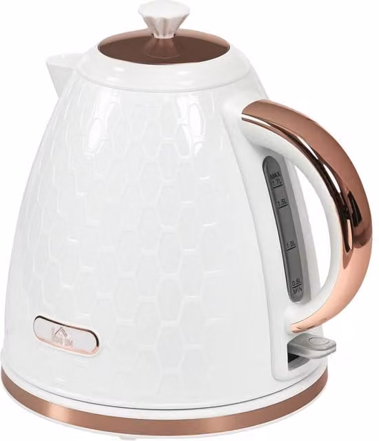 HOMCOM Electric Kettle with Auto Shut-off, 1.7 l, 3 kW, White