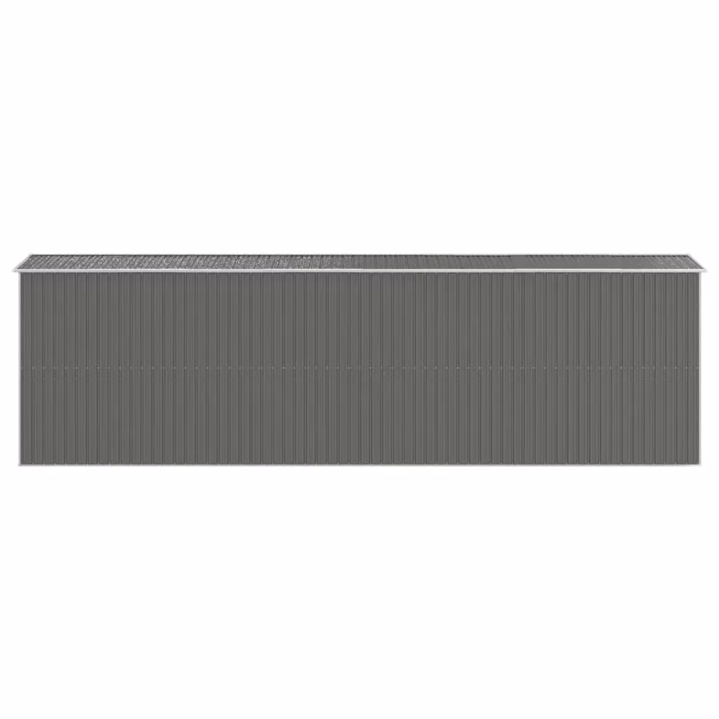Berkfield Home Garden Shed in Light Grey, Galvanised Steel with Gable Roof and Sliding Doors, W: 689 cm, D: 192 cm, H: 223 cm – 4