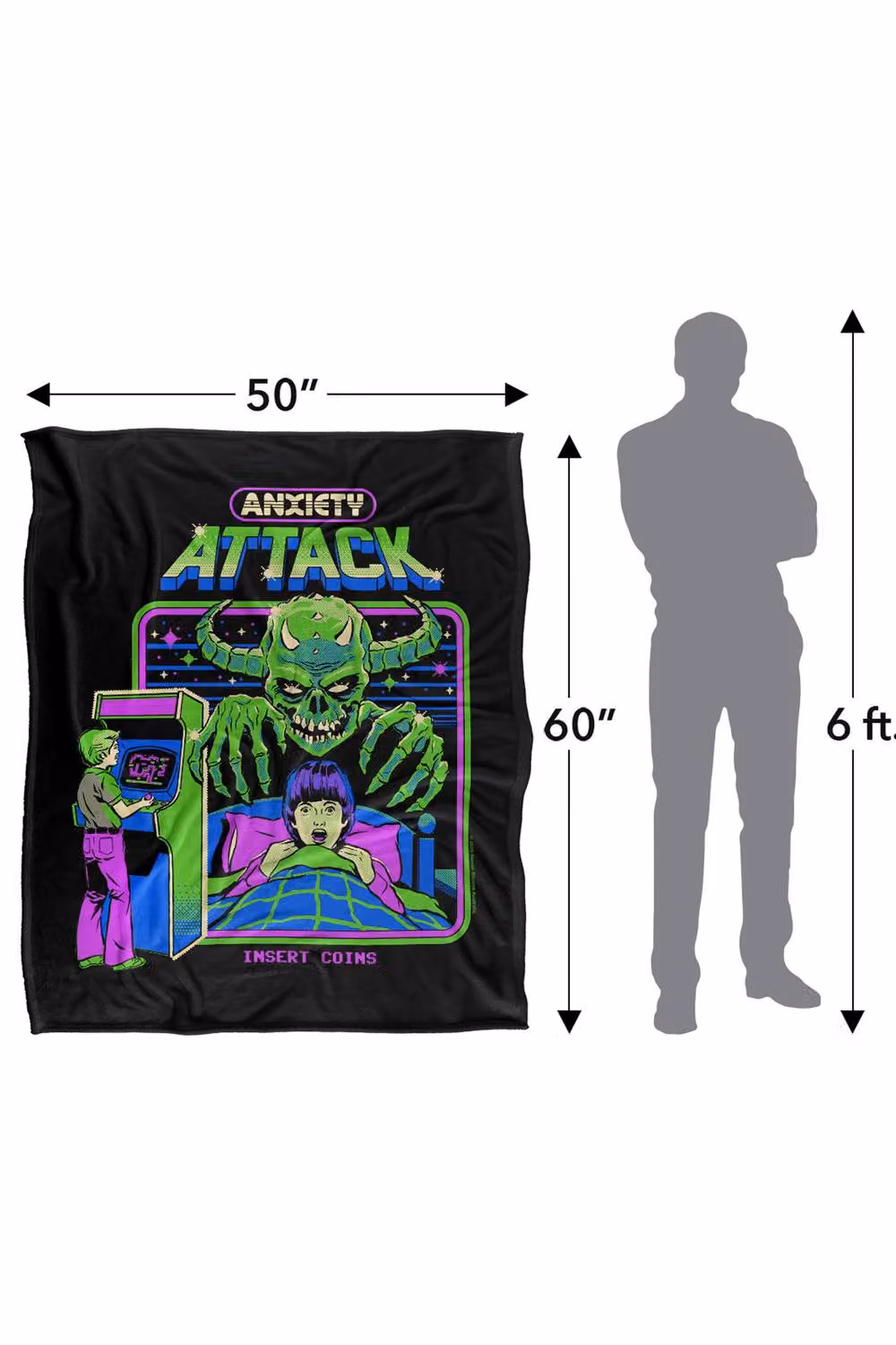 Steven Rhodes Anxiety Attack Silky Touch Super Soft Fleece Throw Blanket, Multicolour, W/D/H: 91 x 147 cm – 3