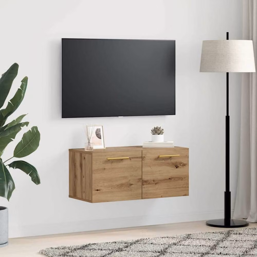Berkfield Home Artisan Oak Wall Cabinet in Brown, W: 80 cm, D: 36.5 cm, H: 35 cm – 2