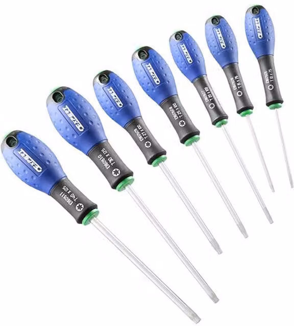 Britool 7 Piece Expert Tx Manual Screwdriver Set, Blue, Stainless Steel