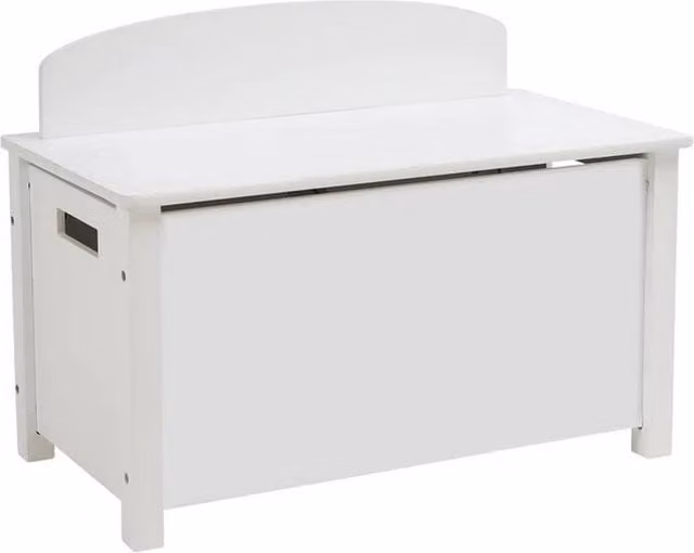 Liberty House Toys Classic White Wooden Kids Toy Box with Soft Close Lid, H 47.5 x W 68.0 x D 37.5 cm