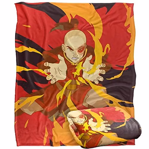 LOGOVISION Avatar The Last Airbender Zuko Silky Touch Super Soft Fleece Throw Blanket, White, W/D/H: 152 x 127 cm – 1