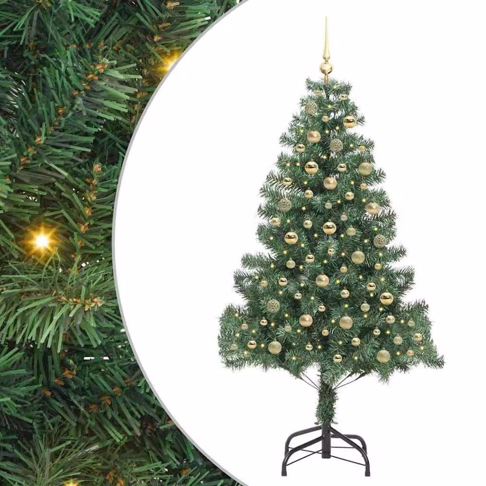 Berkfield Home Green PVC Christmas Tree with 300 LEDs and Stand, Height: 180 cm – 2