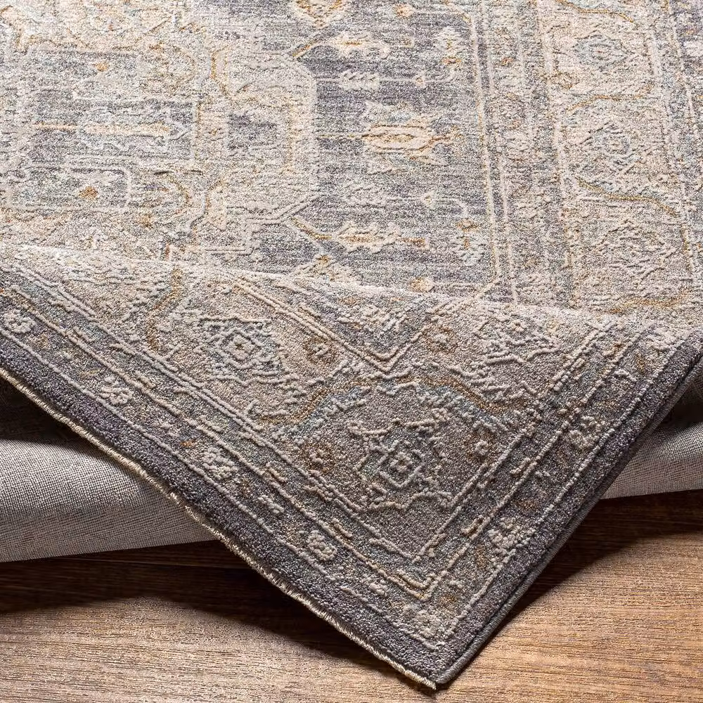 Livabliss Avant Garde Boho Oriental Living Room Rug with Fringes in Grey, Blue and Beige, W: 200 cm, D: 290 cm – 3