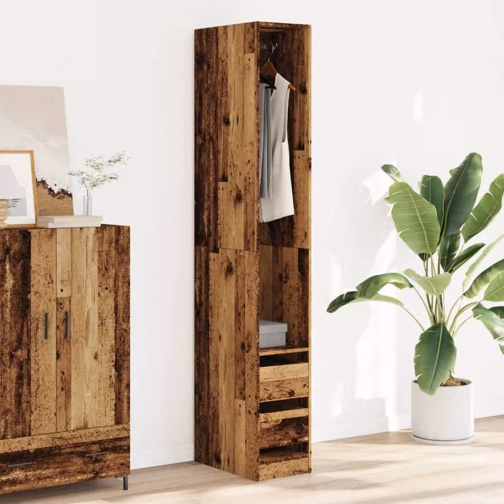 Berkfield Home Old Wood Wardrobe in Brown, W/D/H: 30 x 20 x 200 cm – 3