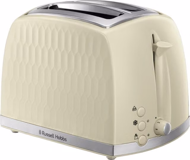 Russell Hobbs 2 Slice Honeycomb Toaster in Beige and Yellow