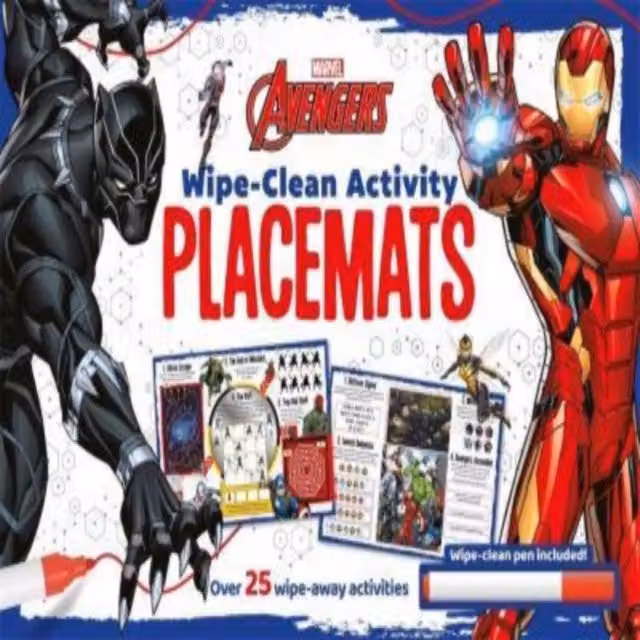 Marvel Avengers Wipe-clean Activity Placemats Multicolour Paperback Book