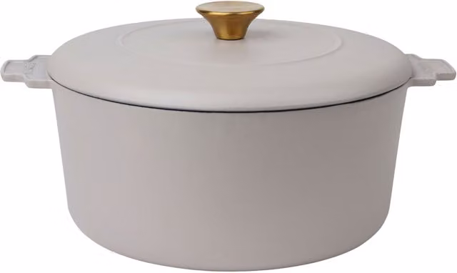 Vinga Monte 5.5L Heritage Non-Stick Cast Iron and Stainless Steel Casserole Pot in Grey