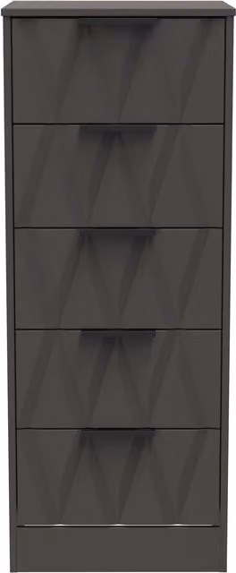 Ready Assembled 2 U Washington 5 Drawer Tall Bedside Chest in Dark Grey – 1