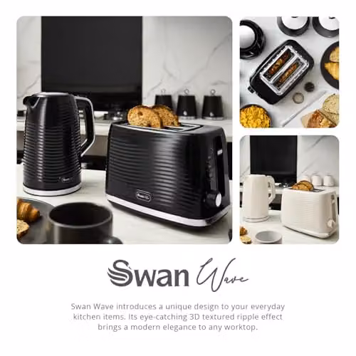 Swan Wave 2-Slice Toaster in Black, ST19034BLK – 5