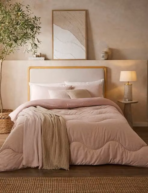 Nightlark Soft Weave 10.5 Tog Microfibre Coverless Duvet Set in Light Pink