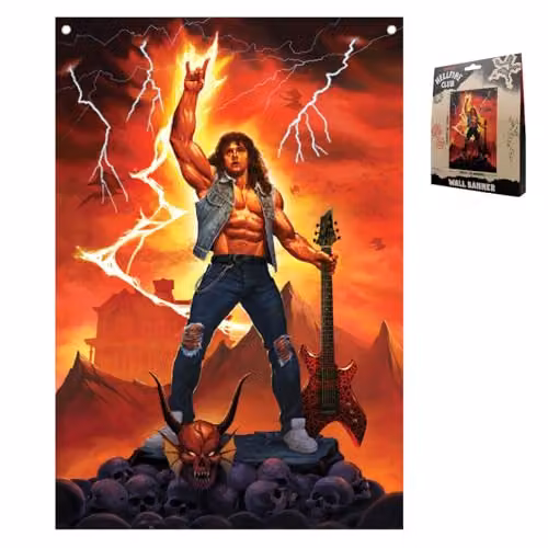 FaNaTtik Stranger Things Eddie Munson Decorative Wall Banner, Orange, W: 125 cm, H: 85 cm – 4