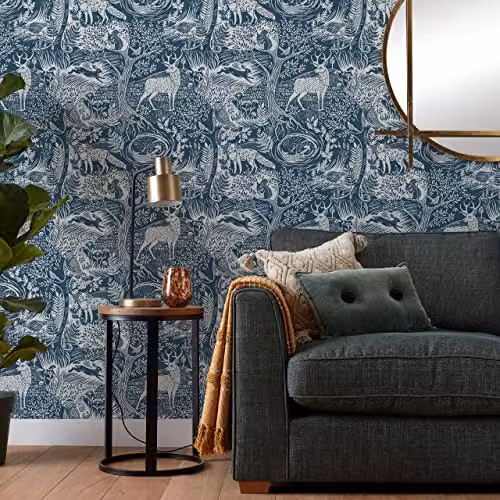 Riva Home Blue Animal Print Nature Wallpaper, Washable – 2