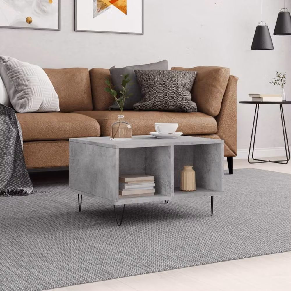 Berkfield Home Modern Grey Coffee Table, W: 60 cm, D: 50 cm, H: 36.5 cm – 2