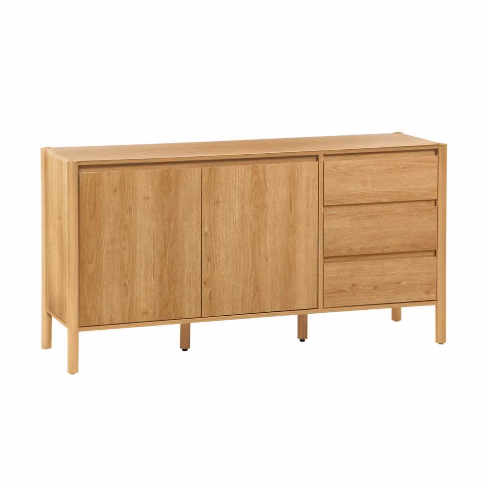 Sweekeek Modern Wood Decor Sideboard in Beige with 2 Doors and 3 Drawers, W: 150 cm – 2