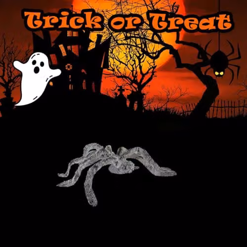 VFM e-Store Halloween Animated Spider with Light Up Eyes and Moving Legs in Grey – 4