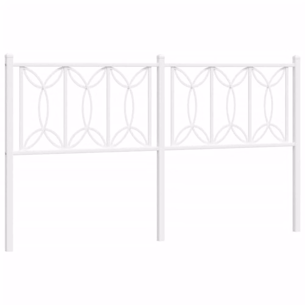 Berkfield Home Classic Metal Headboard in White, 160 cm – 2