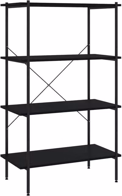 Berkfield Home 4-Tier Industrial Shelving Unit in Black, W/D/H: 80 x 40 x 130 cm
