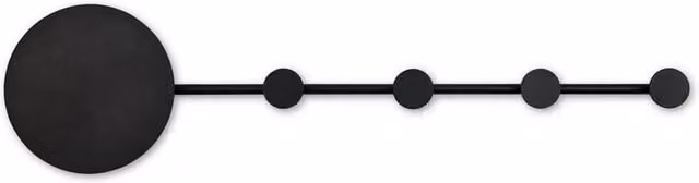 Faro Han LED Wall Lamp and Coat Hanger in Matt Black