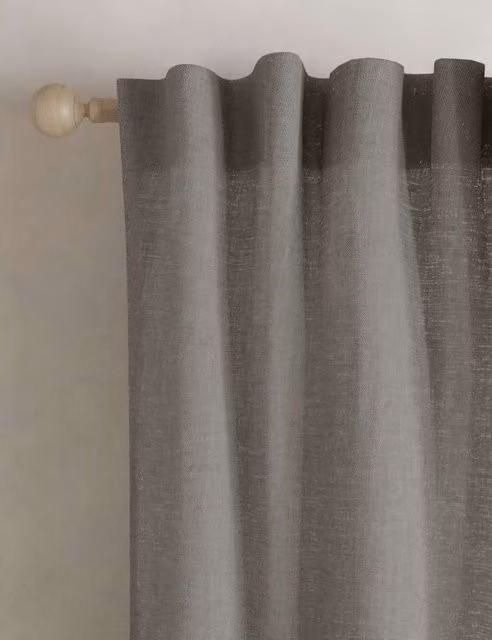M&S Light Grey Cotton Linen Blend Sheer Multiway Curtains
