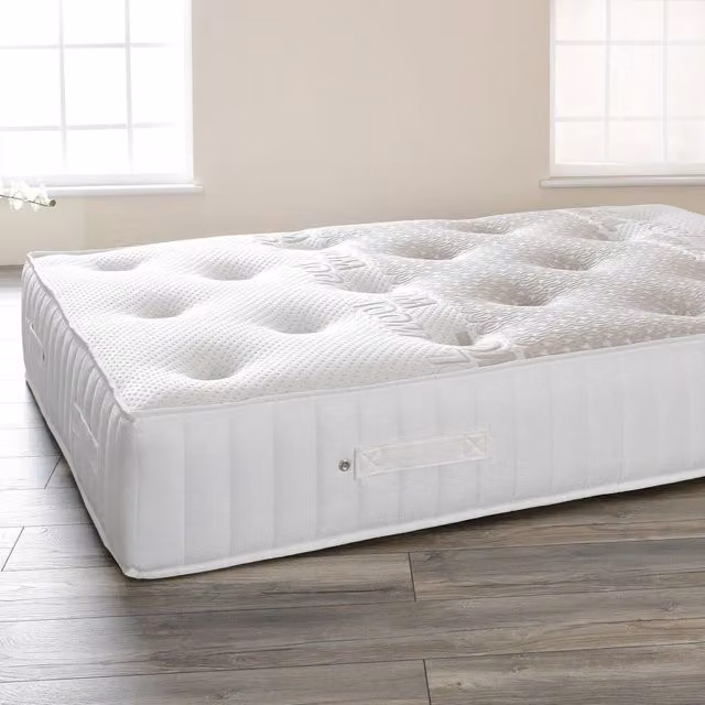 Comfy Living Hybrid Pocket Sprung 3500 Mattress with Memory Foam and Wool, White, W: 140 cm, L: 200 cm