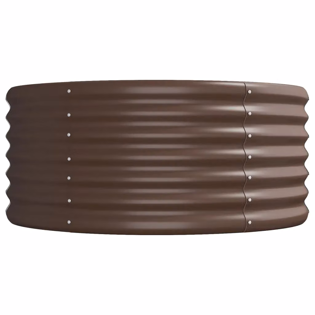 Berkfield Home Garden Powder-coated Steel Raised Bed in Brown, W/D/H: 620 x 80 x 36 cm – 3