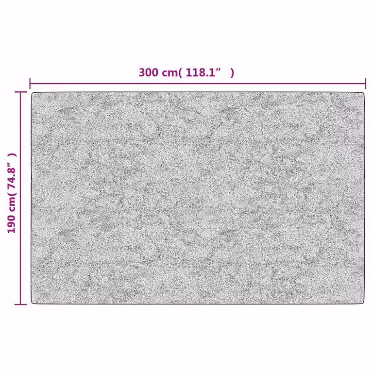 Berkfield Home Washable Anti Slip Round Rug in Beige and Grey Stone Look, W: 190 cm, D: 300 cm