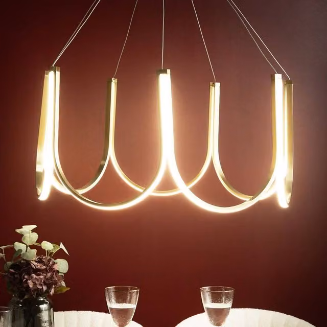Wyld and Coco Gold Aluminium Pendant Chandelier with Integrated Warm White LED