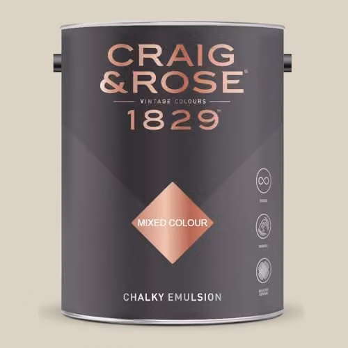 Craig & Rose 1829 Paint Stop Chalky Emulsion Matt Tintable Stone 5 l