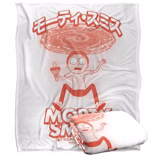 LOGOVISION Rick and Morty Manga Mono Silky Touch Super Soft Fleece Throw Blanket, Multicolour and White, W: 152.4 cm x D: 127.0 cm