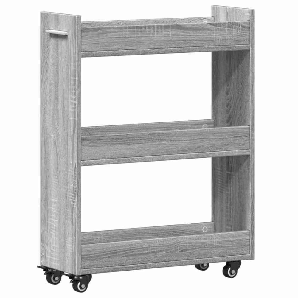 Berkfield Home Classic Cabinet with Wheels in Grey Sonoma, W/D/H: 60 x 22 x 79 cm – 2