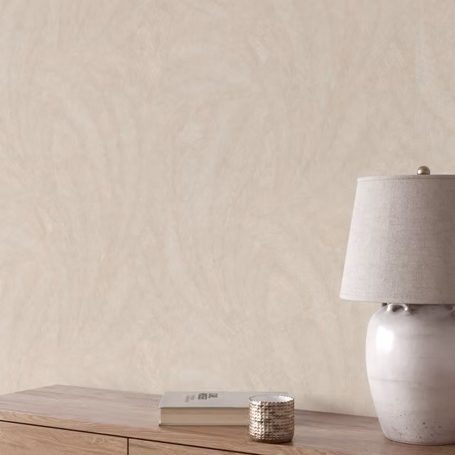 Erismann Plume Feather Vinyl Wallpaper in Beige, Gold and Silver
