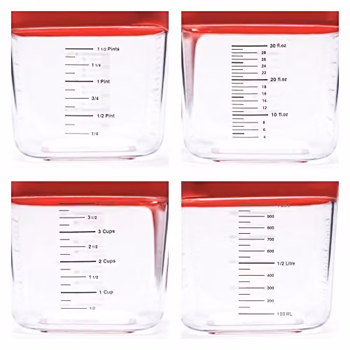 Zeal L207R Stack and Store Red Measuring Jug Set with Cups and Spoons – 3