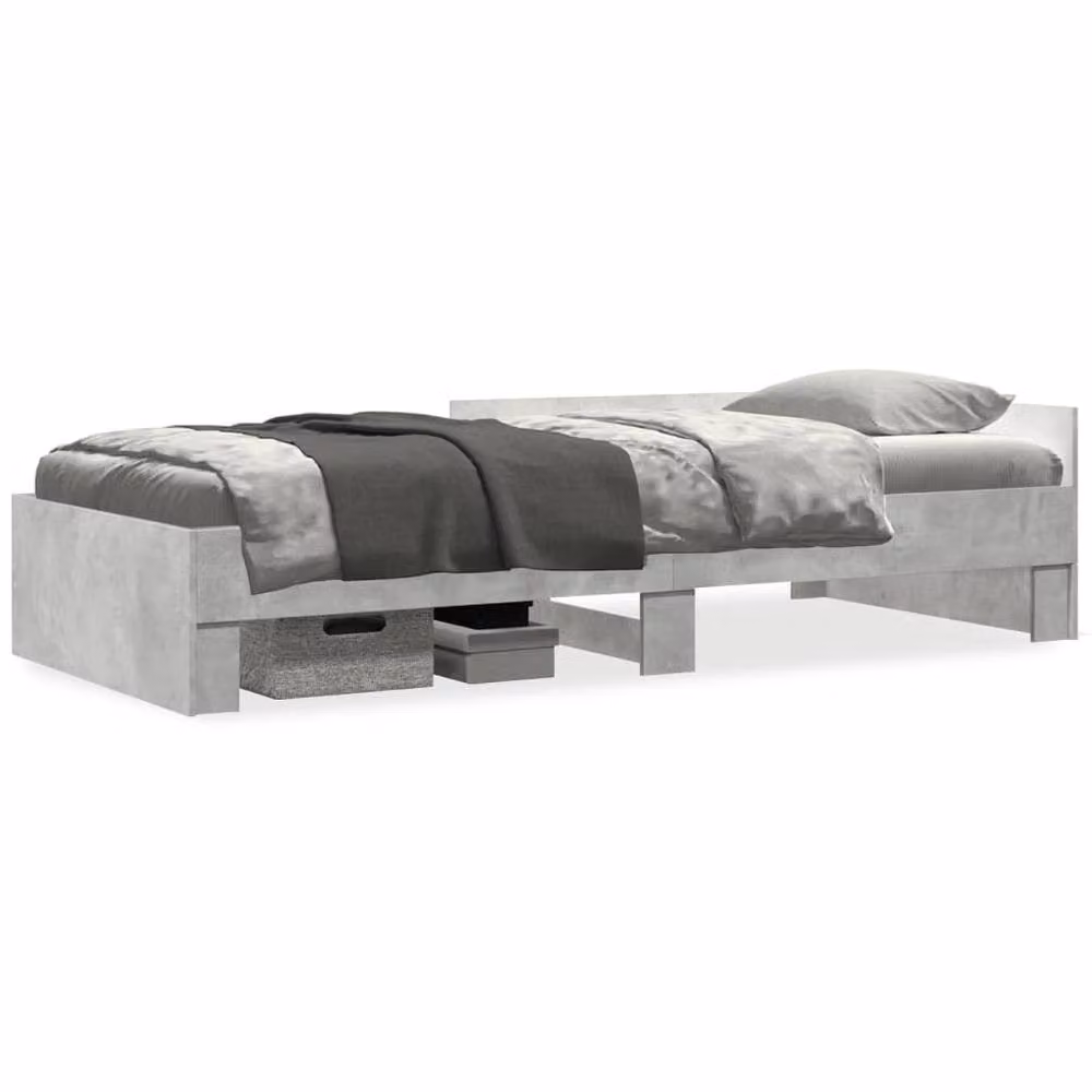 Berkfield Home Bed Frame in Concrete Grey, W/D/H: 90 x 200 cm, Engineered Wood – 2
