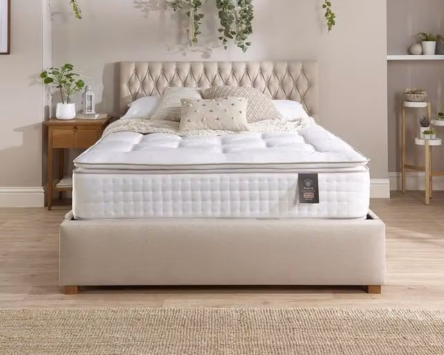 Aspire 5000 Pocket Spring Wool Cashmere and Silk Pillowtop Mattress in White