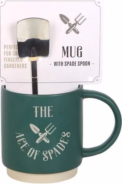 KDMD Ace of Spades Ceramic Mug with Spade Spoon in Petrol – 2