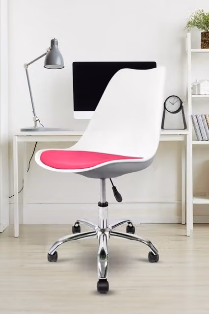 Fusion Living Soho Modern Plastic Dining Chair with Swivel Base in Bright Pink – 1