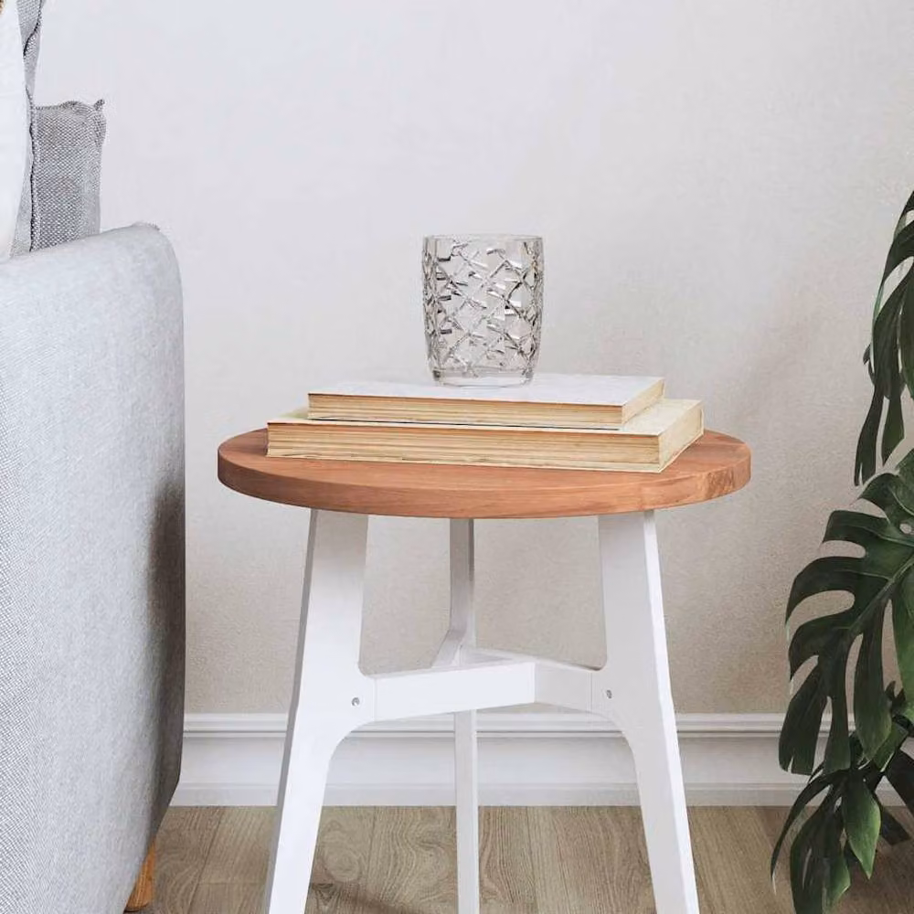 Berkfield Home Round Solid Wood Beech Table Top in Beige and Brown, Diameter: 30 cm, Height: 1.5 cm – 2