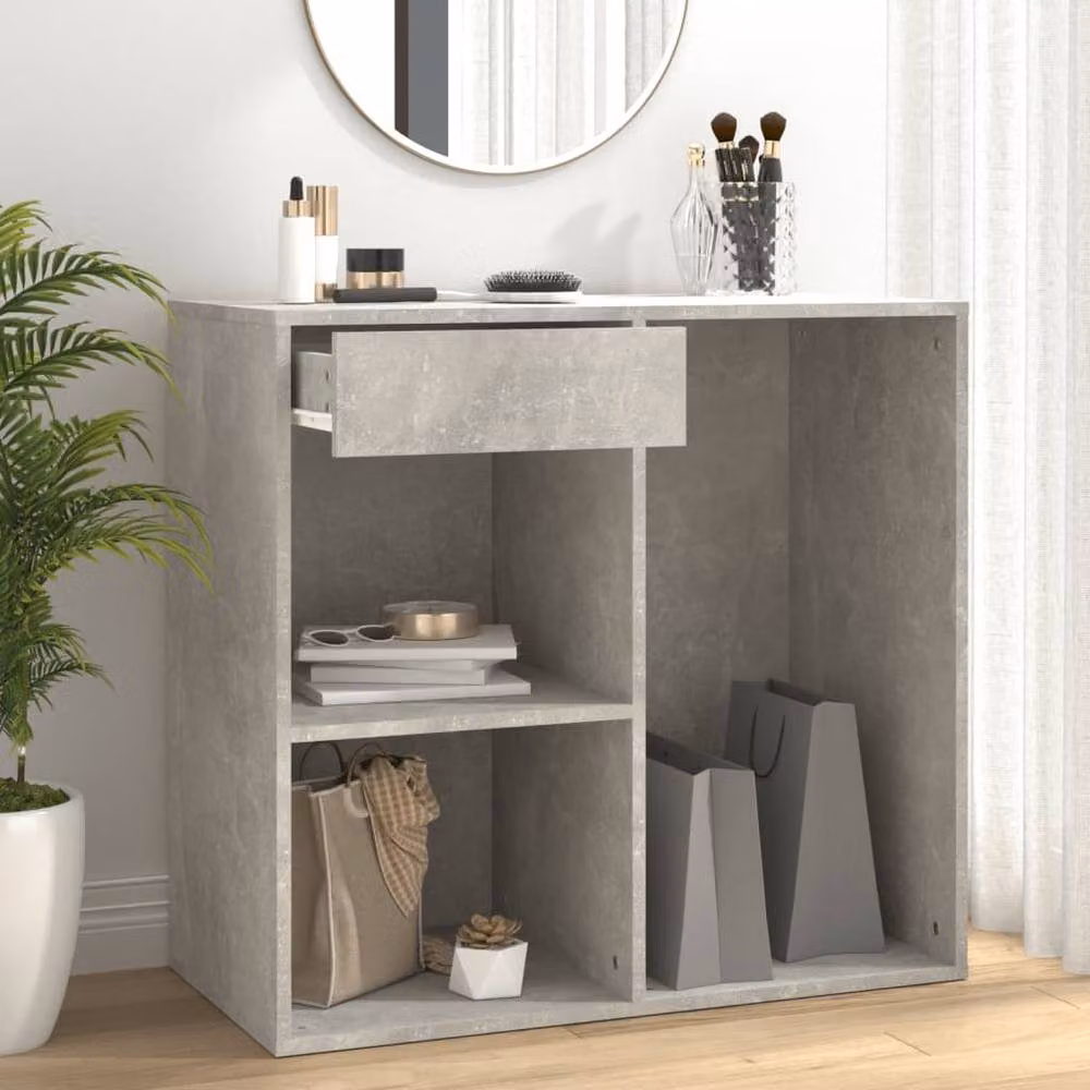 Berkfield Home Cosmetic Cabinet in Concrete Grey, W/D/H: 80 x 40 x 75 cm – 2