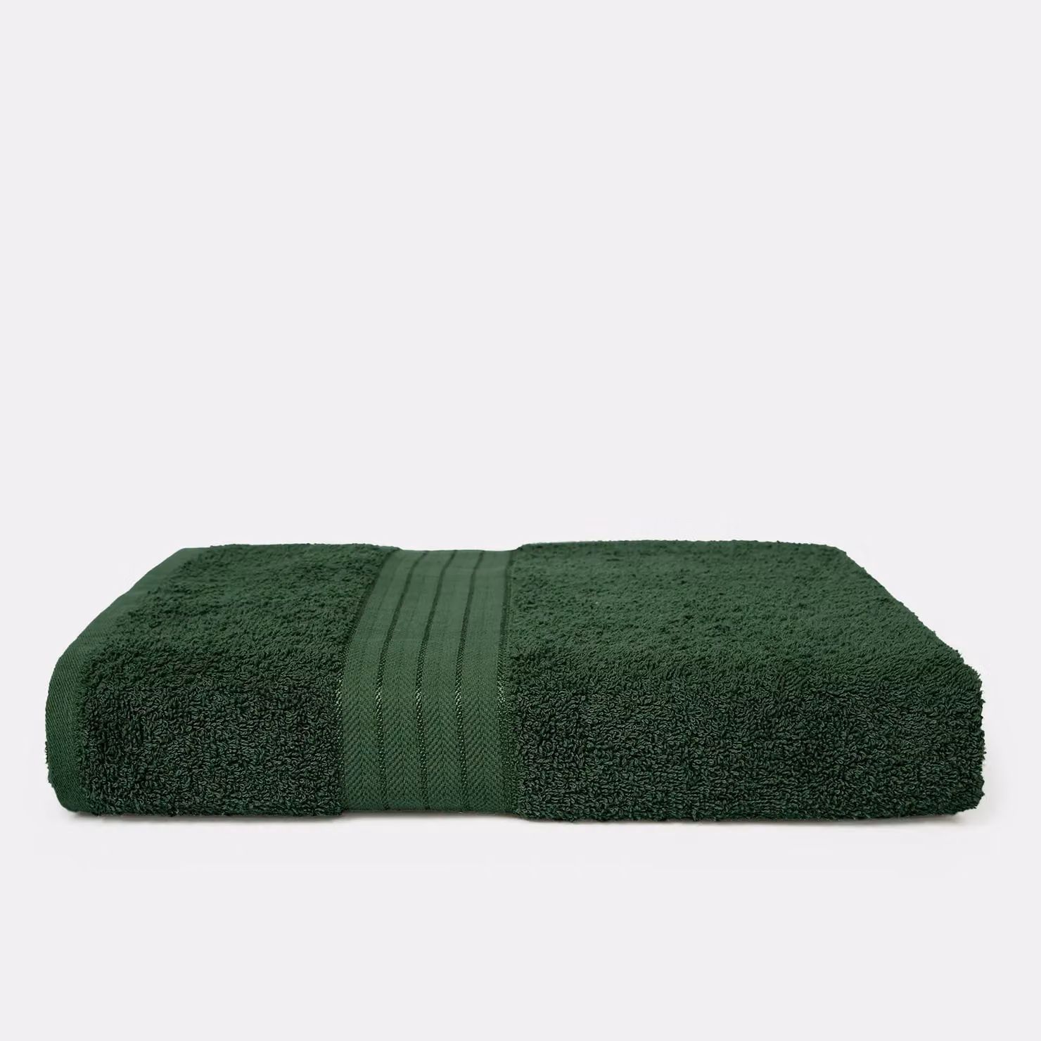 OHS 4 Pack of Fluffy 100% Cotton Terry Bath Towels in Green – 4