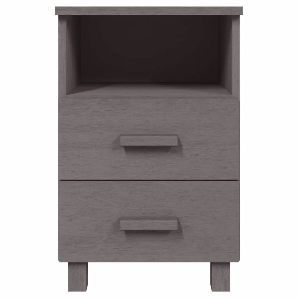 Berkfield Home HAMAR Decorative Bedside Cabinets, 2 Pack, Light Grey, W: 40 cm, D: 35 cm, H: 62 cm – 4