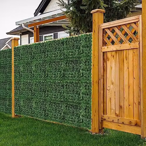 Gr8 Garden Artificial Ivy Leaf Privacy Hedge Wall Panel, Green, W: 0.5 m, L: 3 m
