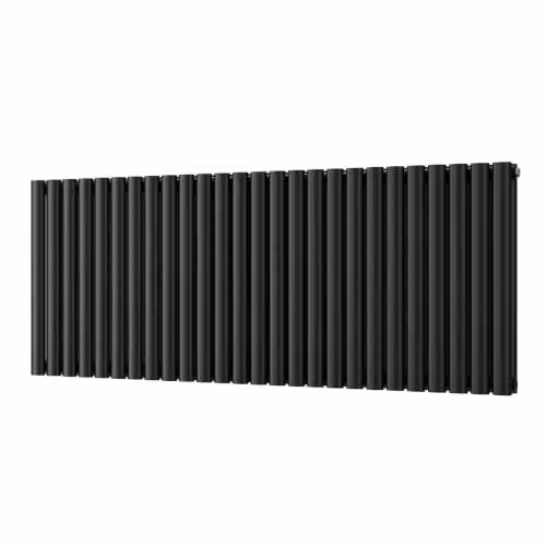 UK Radiators Omeara Black Elliptical Tube Horizontal Designer Radiator, W: 150.8 cm, H: 60 cm – 2