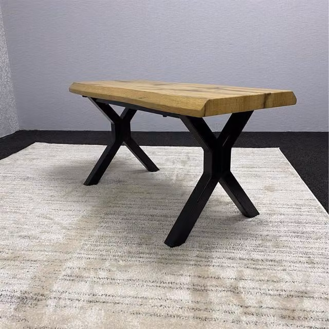 Kosy Koala Dakota Dining Bench in Brown Oak Effect Wood and Metal